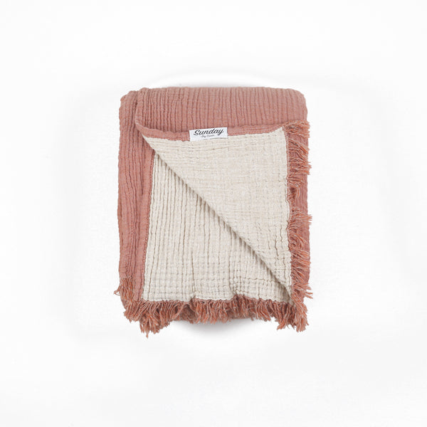 Dream Throw Turkish Cotton Pink Clay